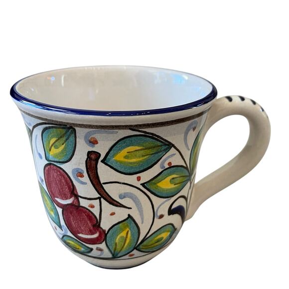 VIETRI Frutti Cherries Terra Cotta Ceramic Coffee Mug Made in Italy NEW - Picture 12 of 16